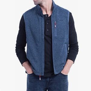 Orvis full zip sweater fleece vest blue - Men's XL
